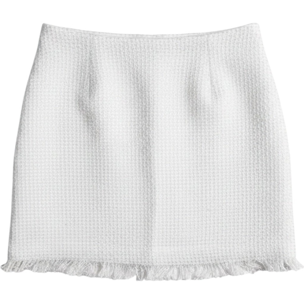Grace Elements Womens Skirt size 14 Antique Cream Textured Knit Acrylic Fringe‎